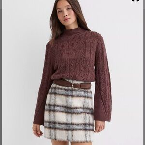 LOFT Brown Cowl Neck Sweater